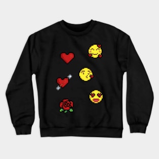 Valentine's Day Pixel Stickers Crewneck Sweatshirt